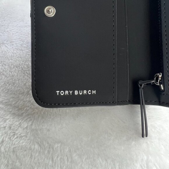 New Tory Burch Willa Matte Card Case Wallet Black Authentic - Picture 6 of 7